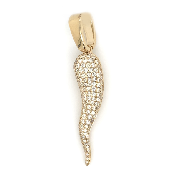 1.00 CT Moissanite Iced Out Horn Pendant