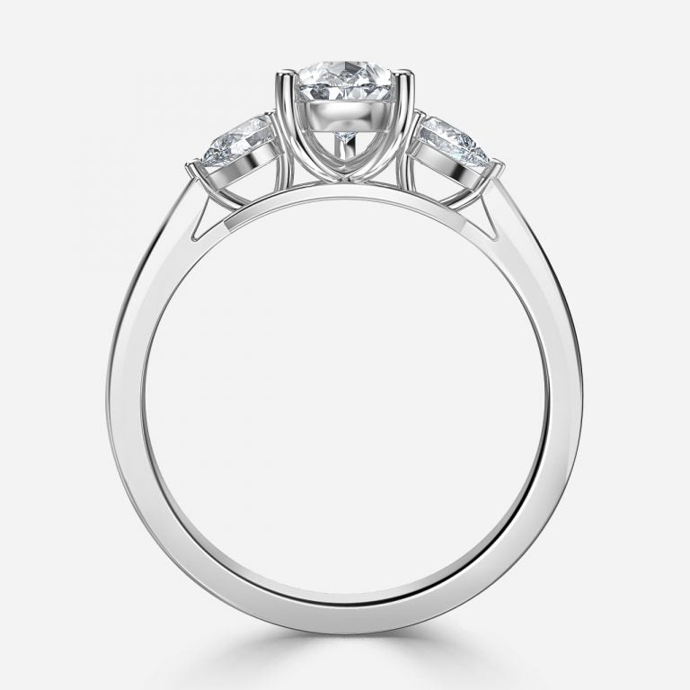 Melati Pear Three Stone Moissanite Engagement Ring