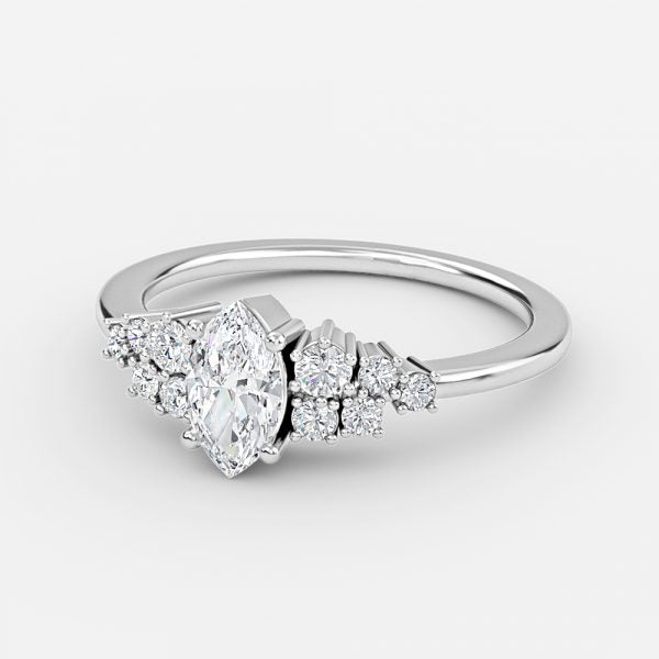 Kassidy Marquise Cluster Moissanite Engagement Ring