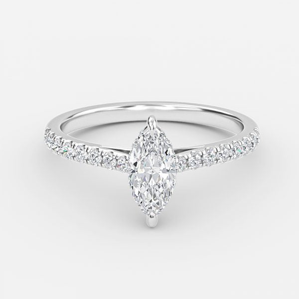 Zanna Marquise Hidden Halo Moissanite Engagement Ring