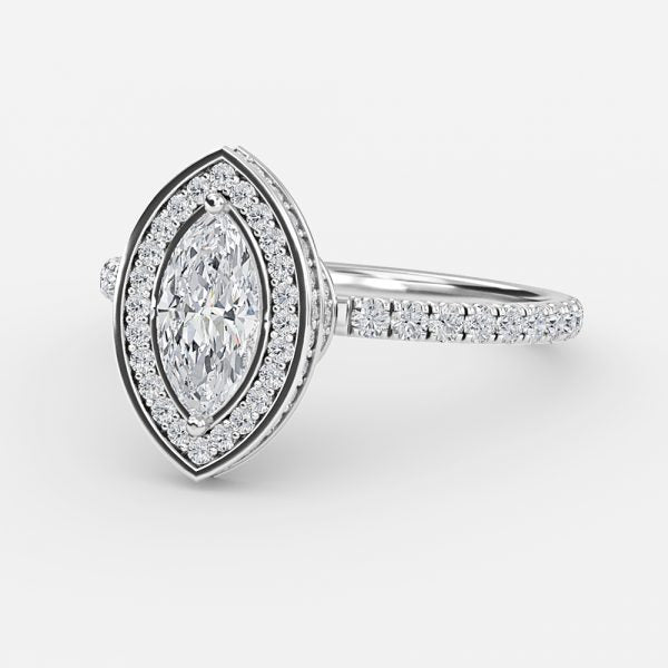 Kassia Marquise Halo Moissanite Engagement Ring