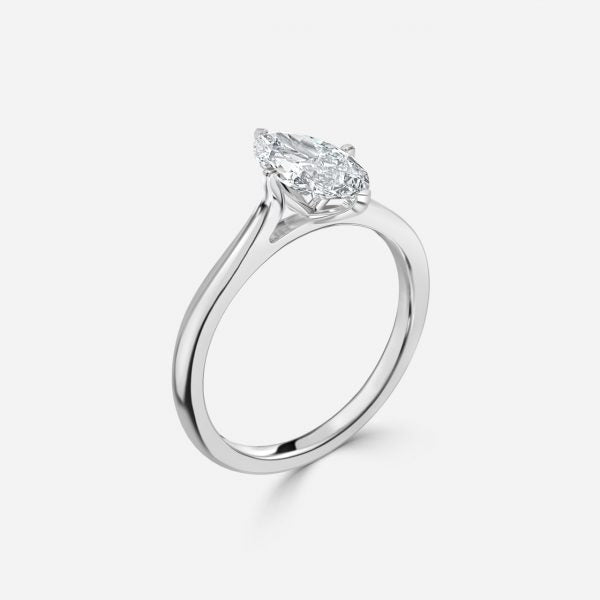 Bernadette Marquise Solitaire Moissanite Engagement Ring