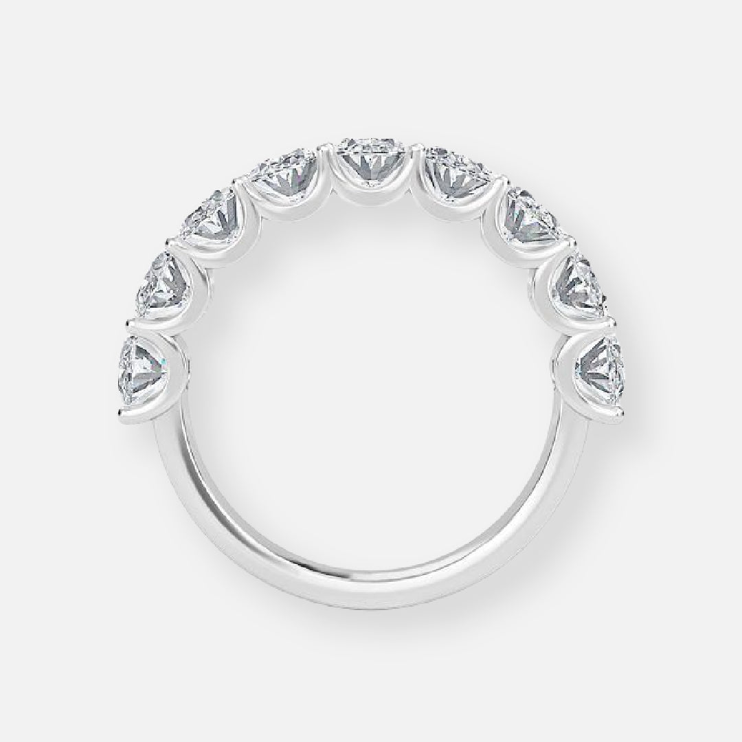 9 Stone Oval Moissnaite Anniversary Band