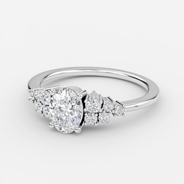 Kassidy Oval Cluster Moissanite Engagement Ring