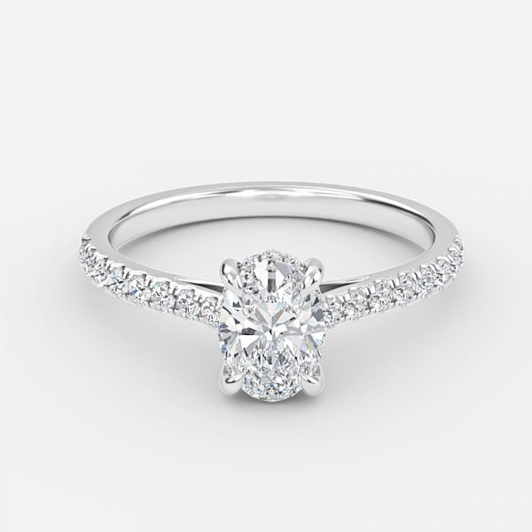 Zanna Oval Hidden Halo Moissanite Engagement Ring