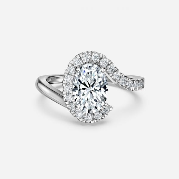 Thalassa Oval Halo Moissanite Engagement Ring