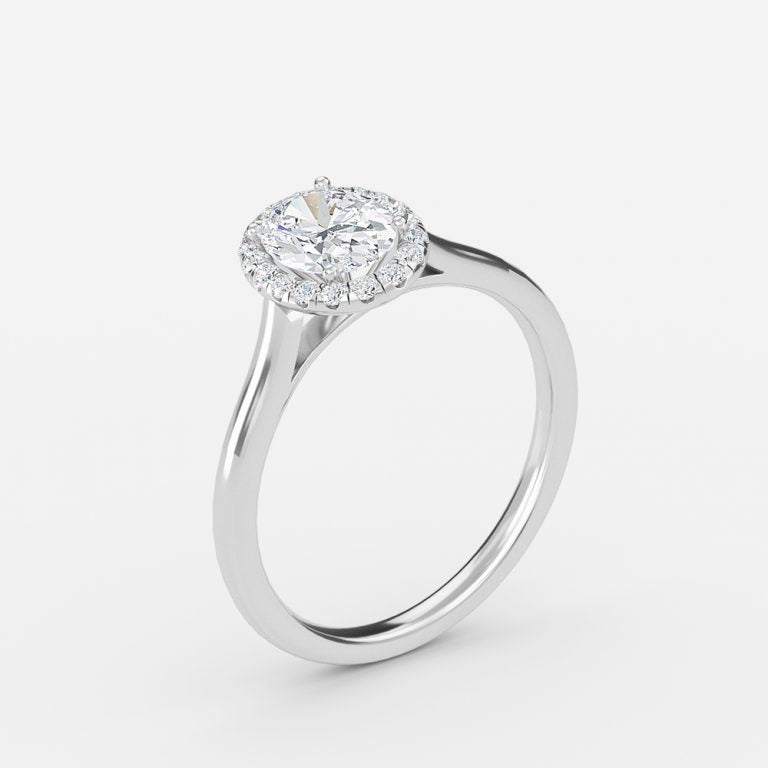 Louisa Oval Halo Moissanite Engagement Ring