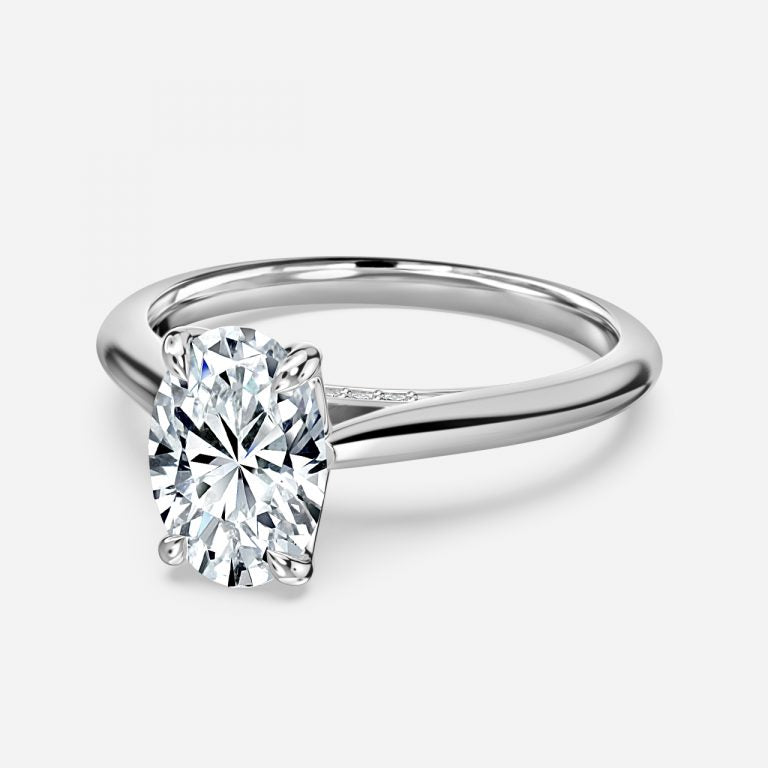 Sofiyan Oval Hidden Halo Moissanite Engagement Ring