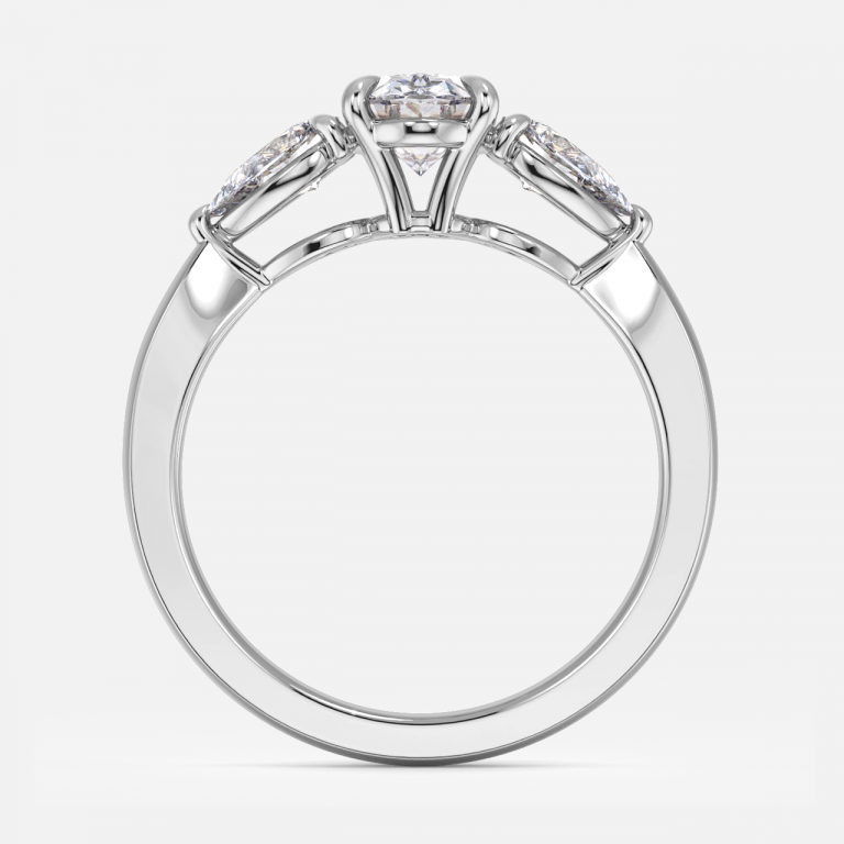 Tierney Oval Three Stone Moissanite Engagement Ring