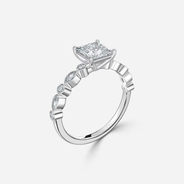 Pailin Princess Diamond Unique Moissanite Engagement Ring