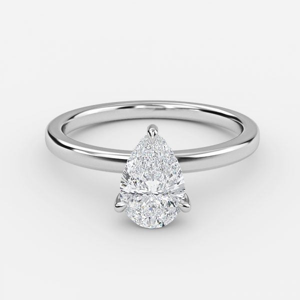 Idra Pear Hidden Halo Moissanite Engagement Ring