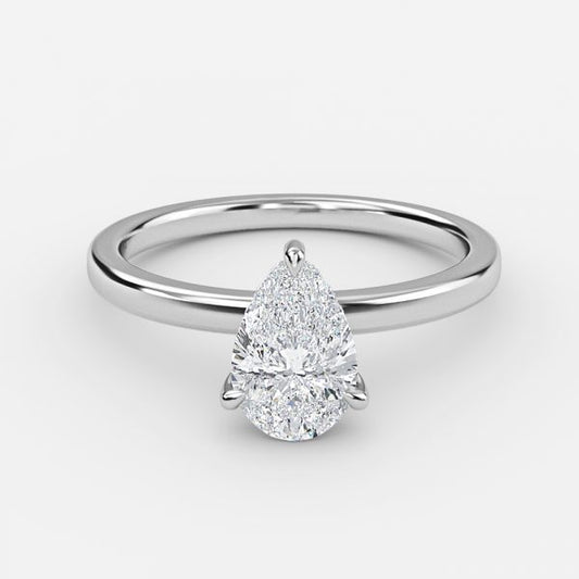 Idra Pear Hidden Halo Moissanite Engagement Ring