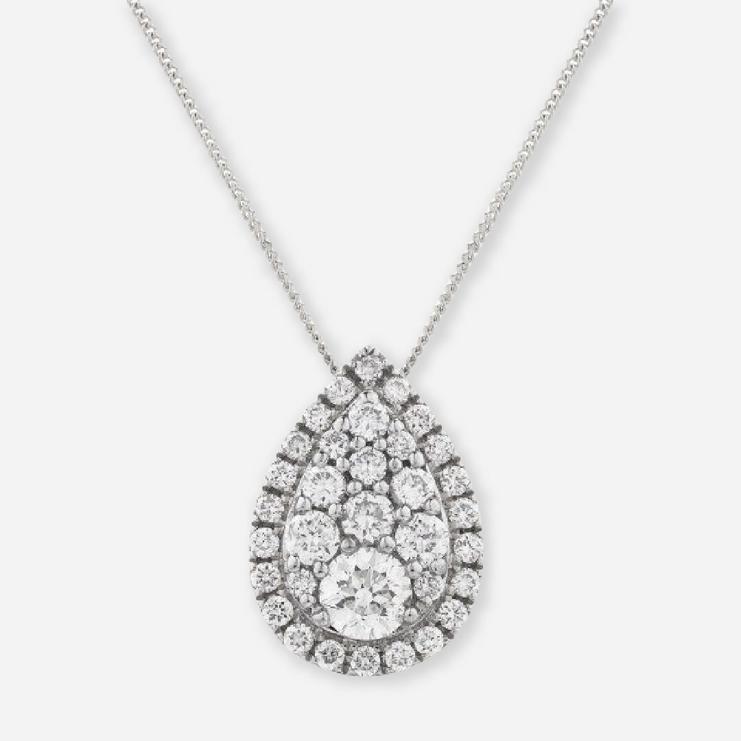 Pear Moissanite Cluster Pendant