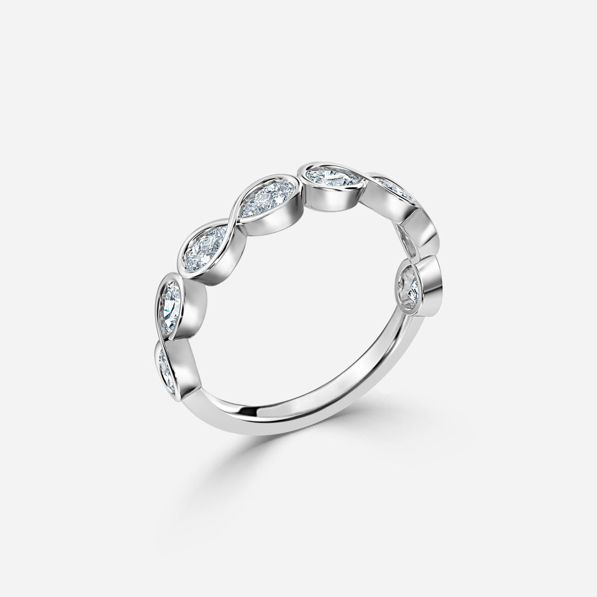 Pear Shaped Moissanite Wedding Ring