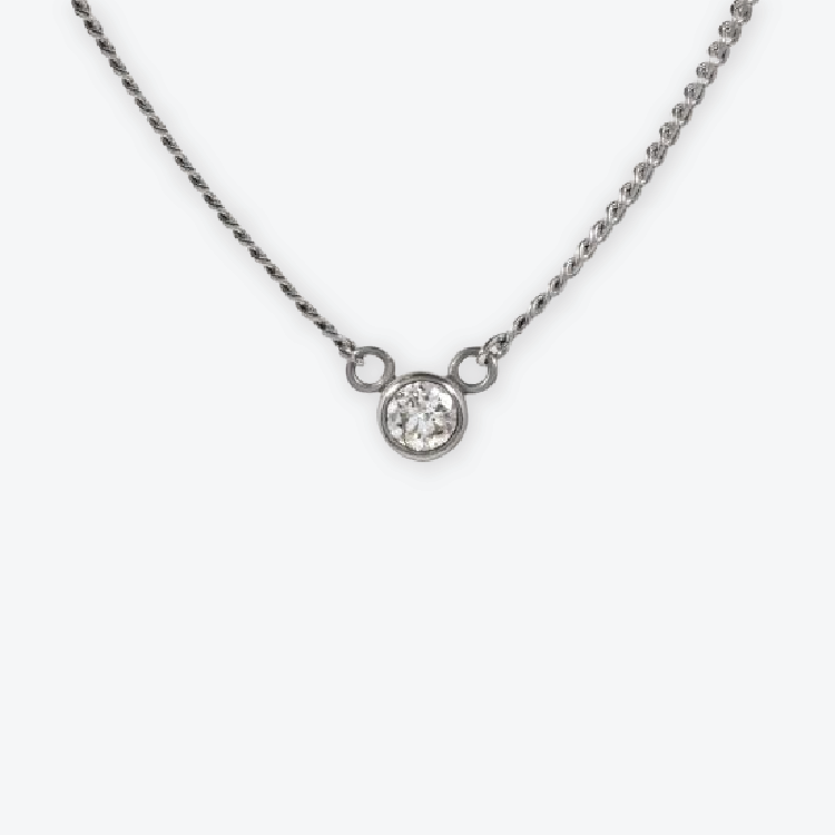 Round Cut Moissanite Solitaire Pendant