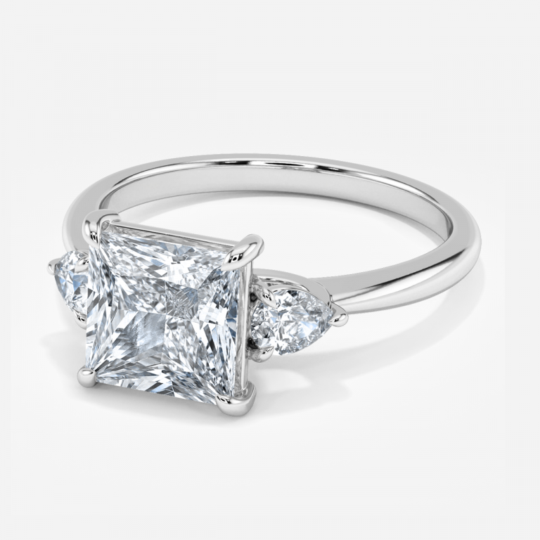 Verity Princess Three Stone Moissanite Engagement Ring