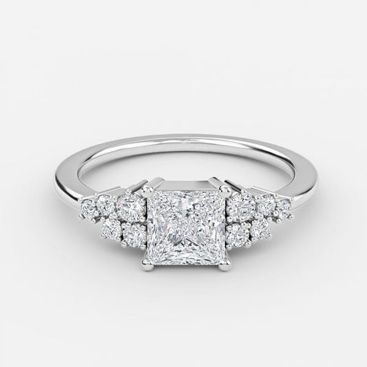 Kassidy Princess Cluster Moissanite Engagement Ring