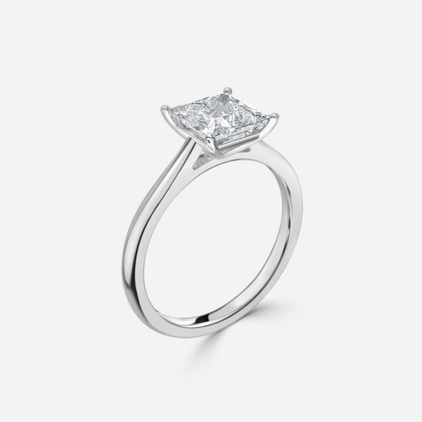 Bernadette Princess Solitaire Moissanite Engagement Ring