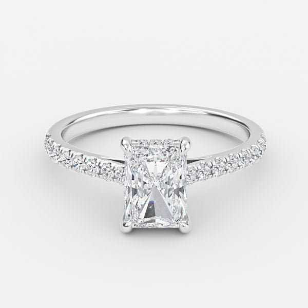 Zanna Radiant Hidden Halo Moissanite Engagement Ring