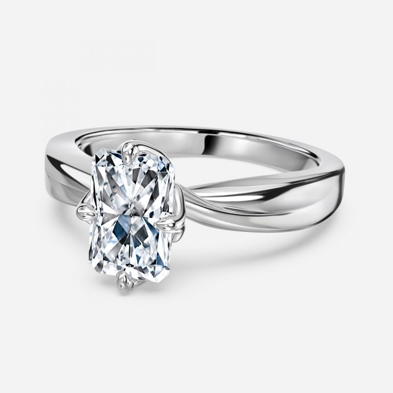 Noelle Radiant Solitaire Moissanite Engagement Ring