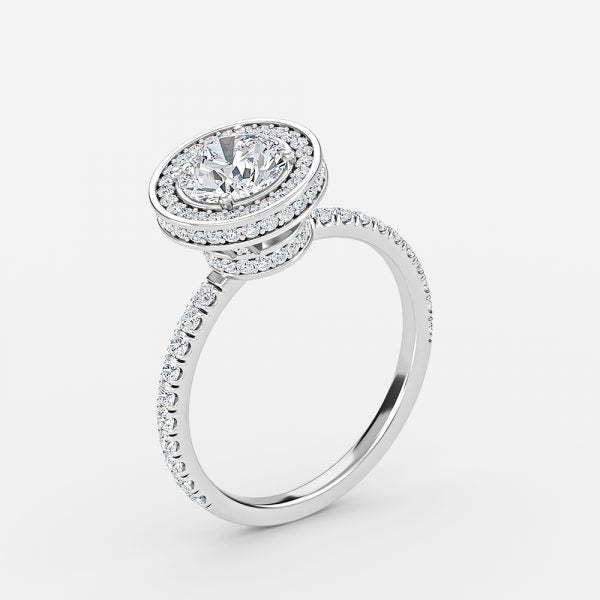 Kassia Round Halo Moissanite Engagement Ring