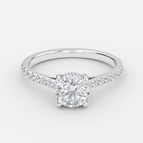 Zanna Round Hidden Halo Moissanite Engagement Ring