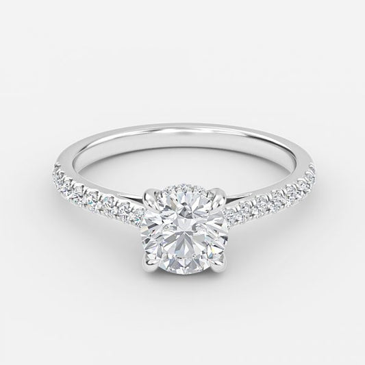 Zanna Round Hidden Halo Moissanite Engagement Ring