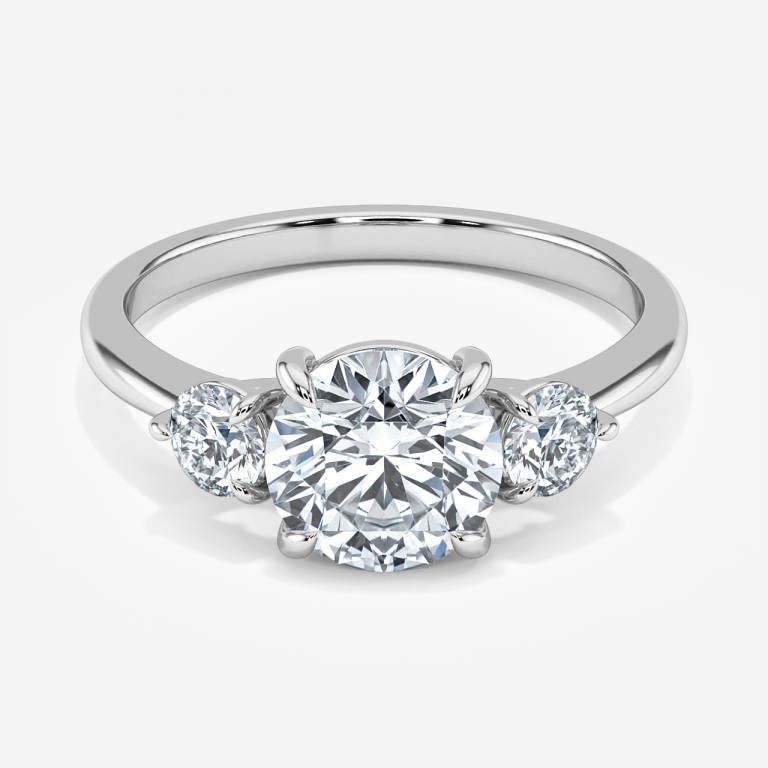 Saskia Round Three Stone Moissanite Engagement Ring