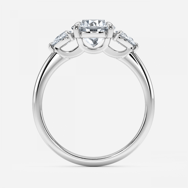 Verity Round Three Stone Moissanite Engagement Ring