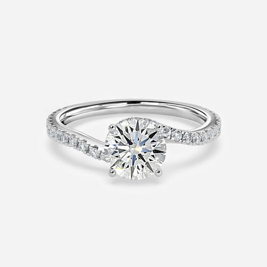 Paloma Round Hidden Halo Moissanite Engagement Ring