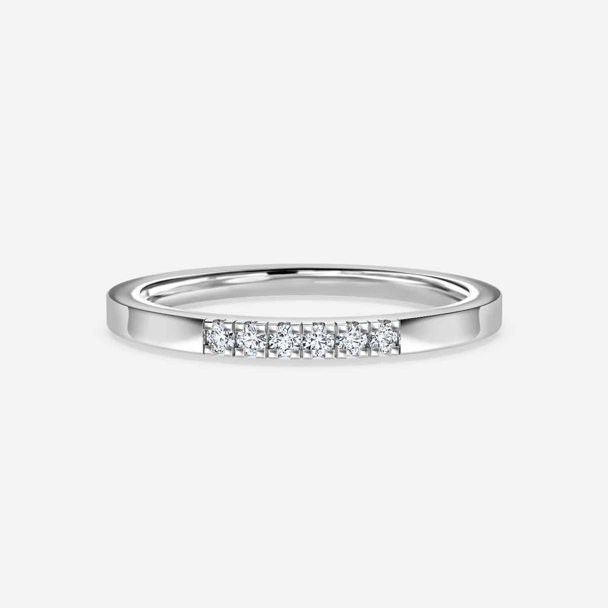 Pave Set Round Moissanite Wedding Ring