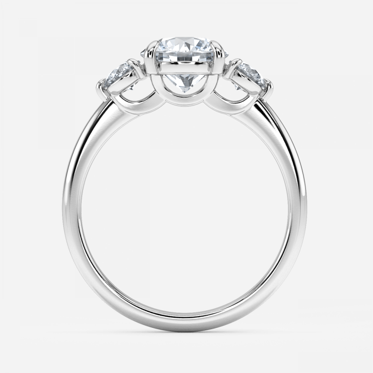 Saskia Round Three Stone Moissanite Engagement Ring