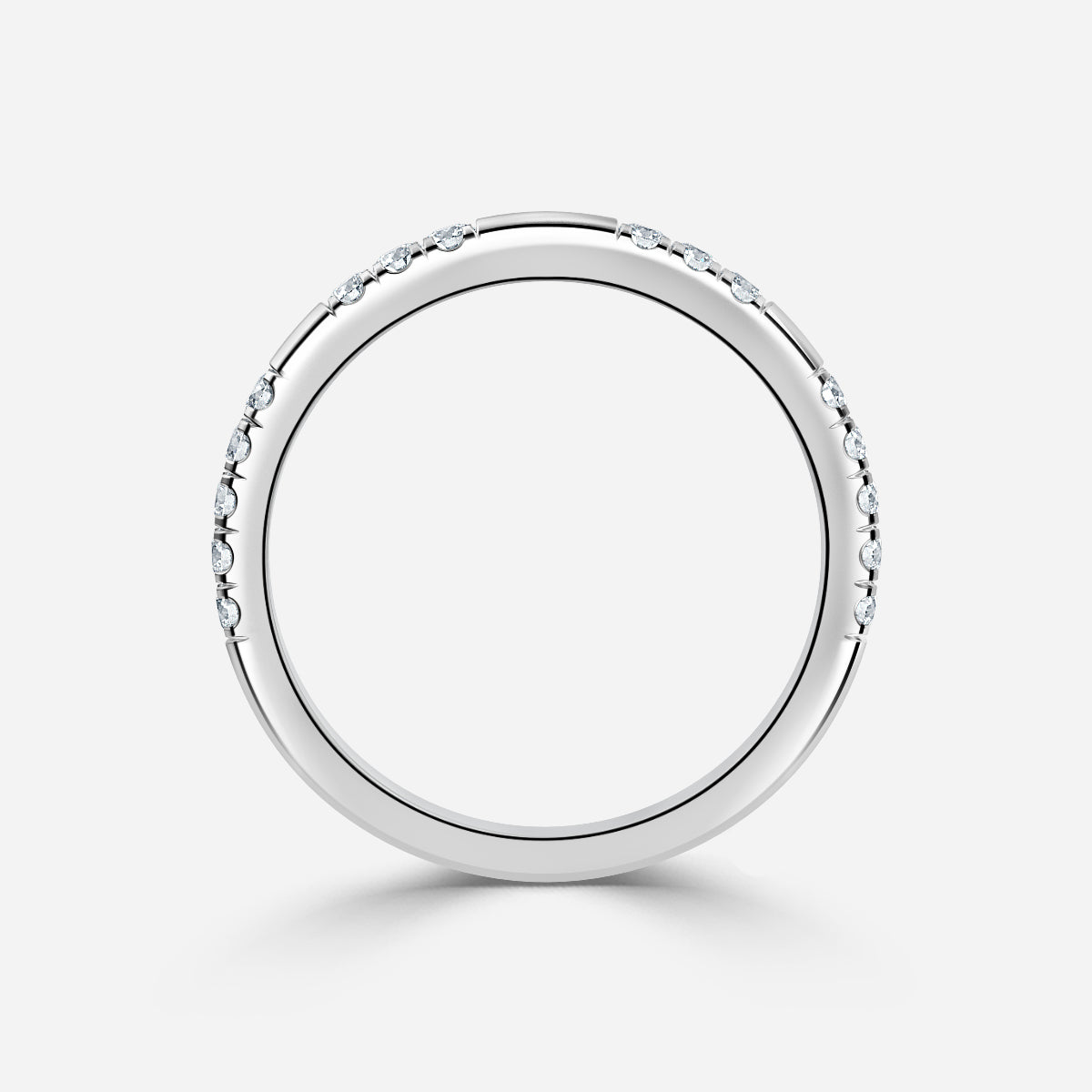 Round Moissnaite Pave Wedding Ring