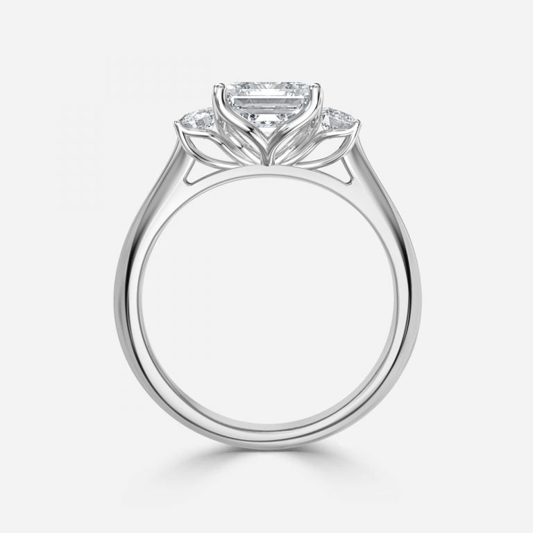 Myra Asscher Three Stone Moissanite Engagement Ring