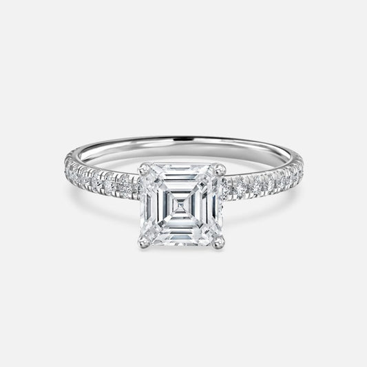 Maeve Asscher Diamond Band Moissanite Engagement Ring