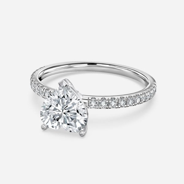 Maeve Heart Diamond Band Moissanite Engagement Ring