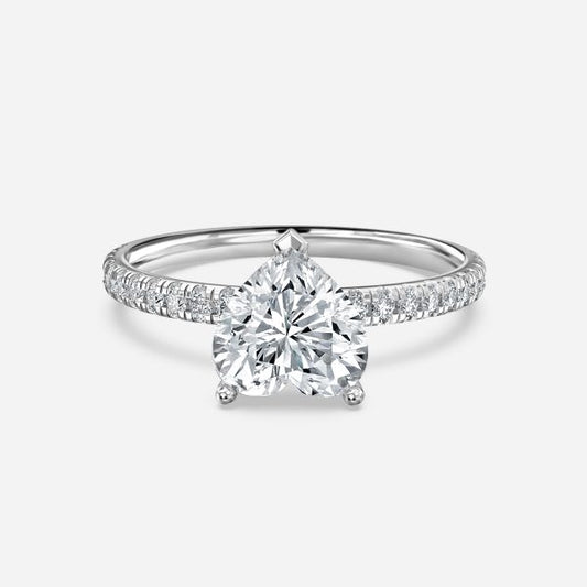 Maeve Heart Diamond Band Moissanite Engagement Ring