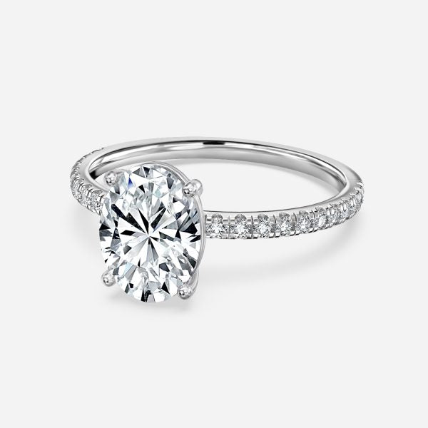 Maeve Oval Diamond Band Moissanite Engagement Ring