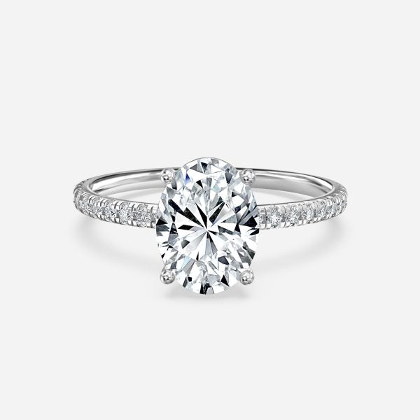 Maeve Oval Diamond Band Moissanite Engagement Ring