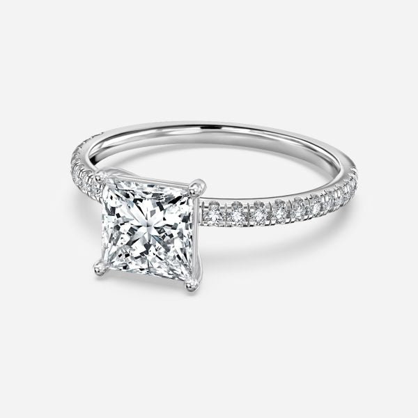 Maeve Princess Diamond Band Moissanite Engagement Ring