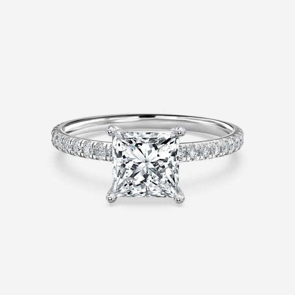 Maeve Princess Diamond Band Moissanite Engagement Ring