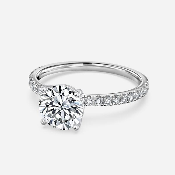 Maeve Round Diamond Band Moissanite Engagement Ring