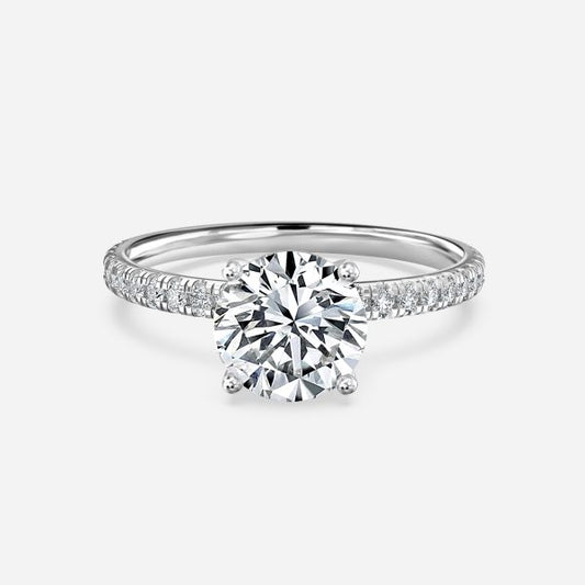 Maeve Round Diamond Band Moissanite Engagement Ring