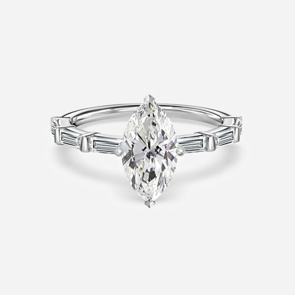 Lark Marquise Diamond Band Moissanite Engagement Ring