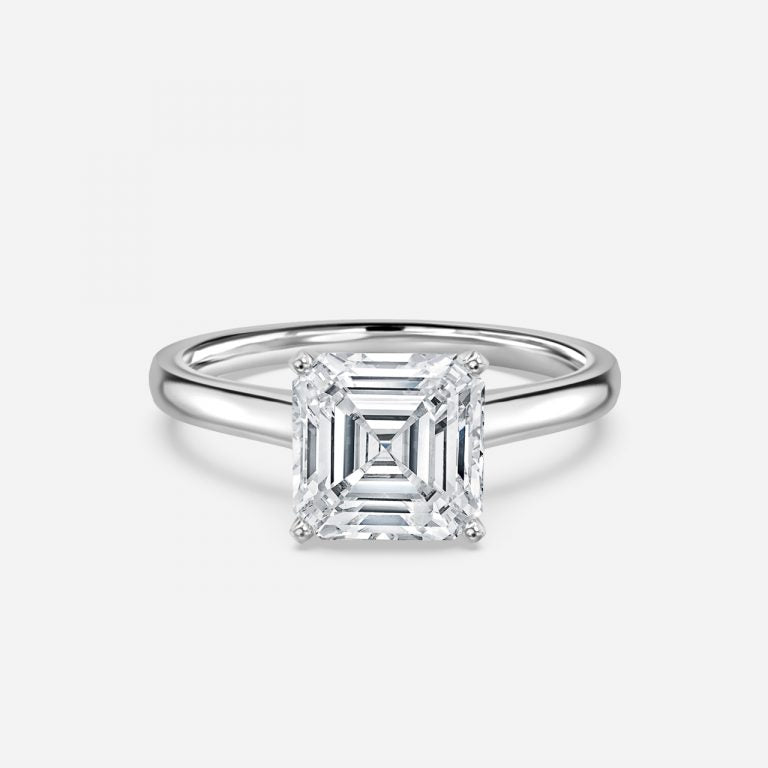 Bernadette Asscher Solitaire Moissanite Engagement Ring