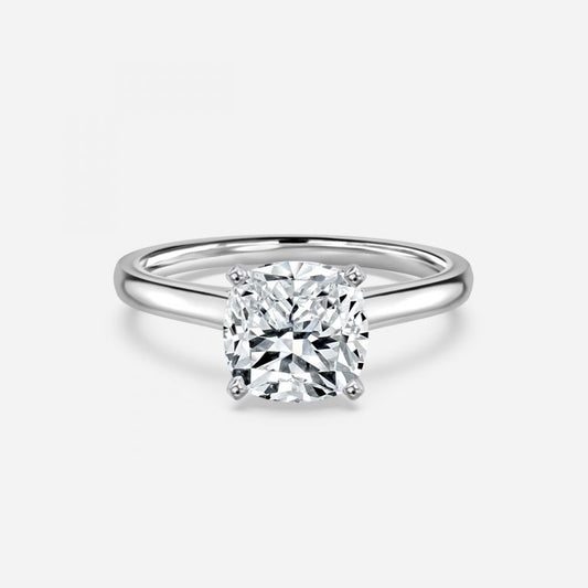 Bernadette Cushion Solitaire Moissanite Engagement Ring