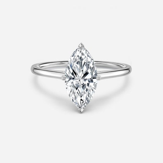 Bernadette Marquise Solitaire Moissanite Engagement Ring