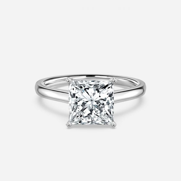 Bernadette Princess Solitaire Moissanite Engagement Ring