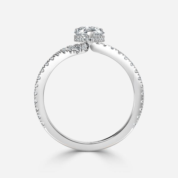 Paloma Pear Hidden Halo Moissanite Engagement Ring