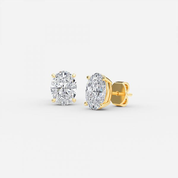 Oval Moissanite Stud Earrings